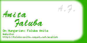 anita faluba business card